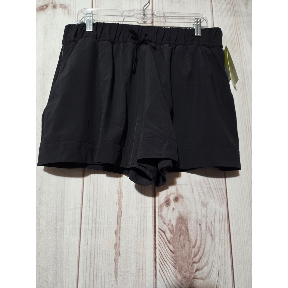 All in Motion Womens Black Wide‎ Leg High Rise Athletic Shorts Large NWT